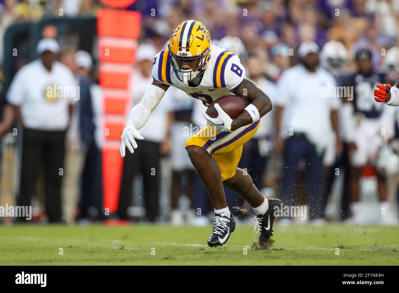 Baton Rouge, LA, USA. 14th Oct, 2023. LSU receiver Malik Nabers (8
