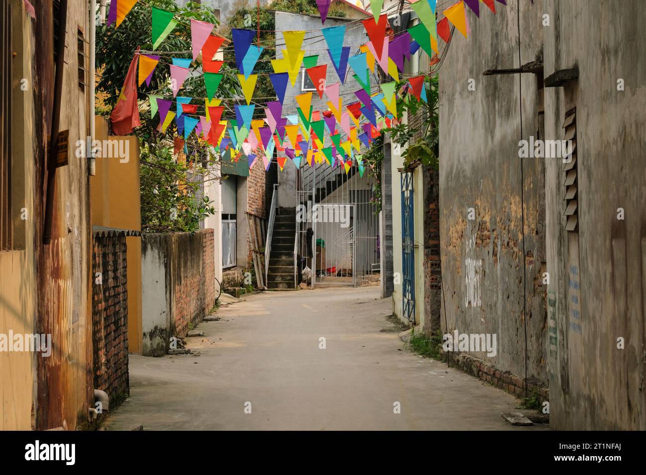 Long Khe, Bac Ninh Province, Vietnam. Street Scene. Stock Photo