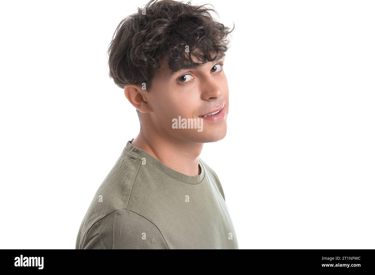 Portrait of handsome young man isolated on white background Stock Photo ...