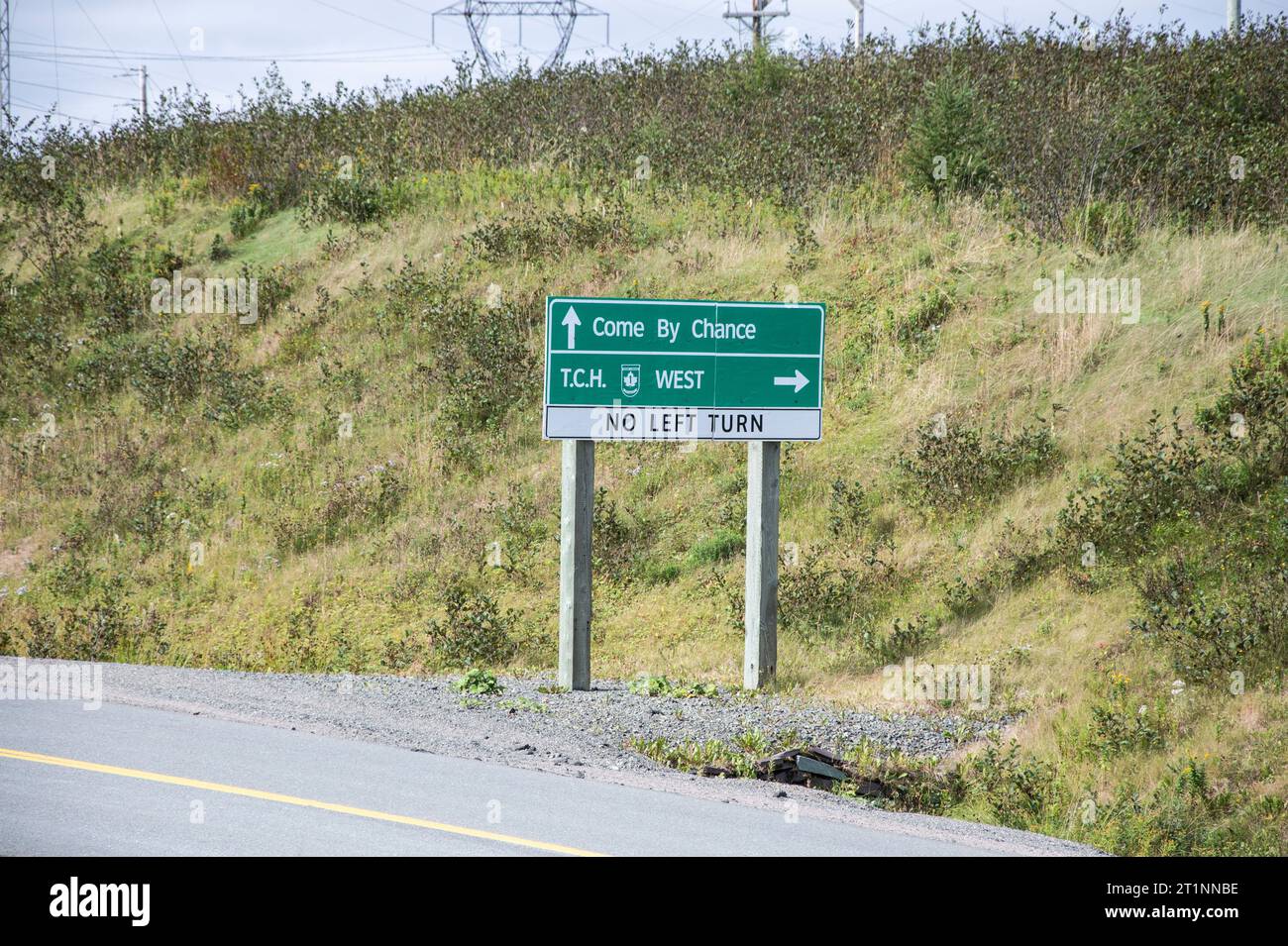 Trans Canada Highway sign in Come By Chance, Newfoundland & Labrador