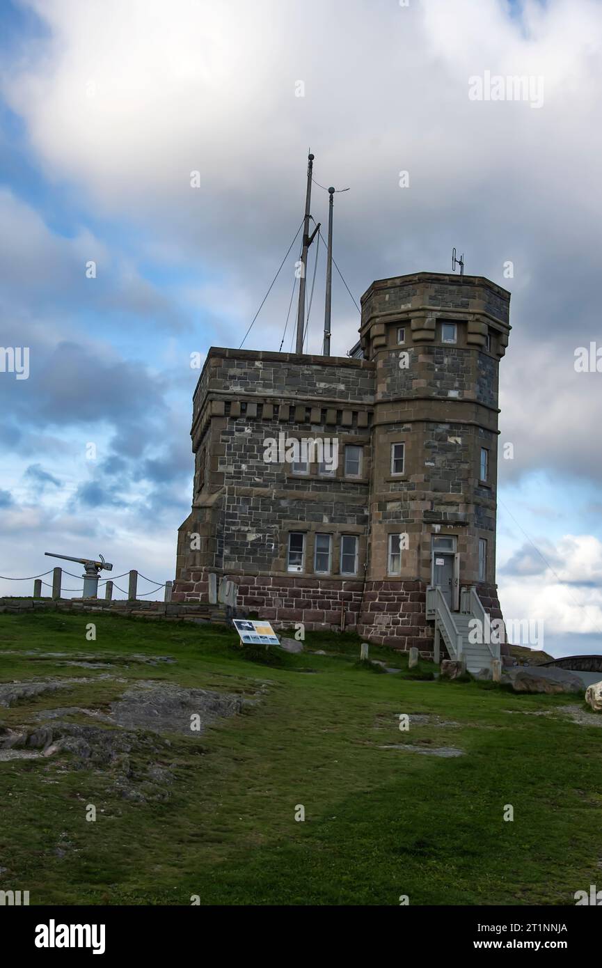 Cabot Tower at Signal Hill National Historic Site  in St. John's, Newfoundland & Labrador, Canada Stock Photo