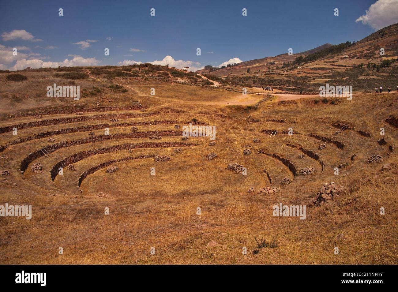Moray - archaeological site in Peru with several terraced circular depressions Stock Photo