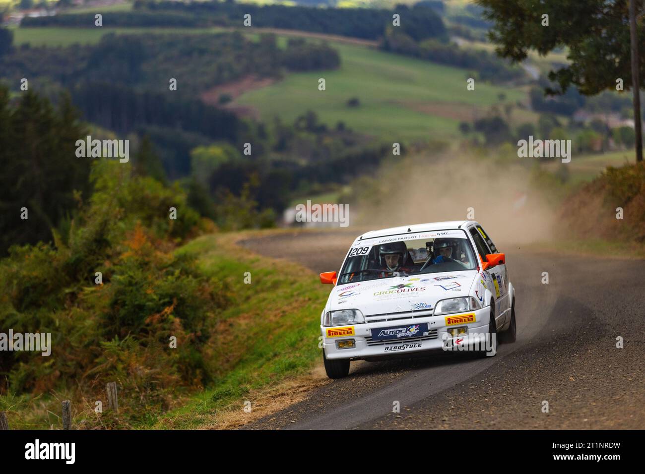 Ambert, France. 14th Oct, 2023. 209 PAQUOT Philippe, FAYOLLE Pierre, Citroën AX GTI N1, action during the Finale de la Coupe de France des Rallyes Ambert 2023, from October 12 au 14, 2023 in Ambert, France - Photo Damien Saulnier/DPPI Credit: DPPI Media/Alamy Live News Stock Photo