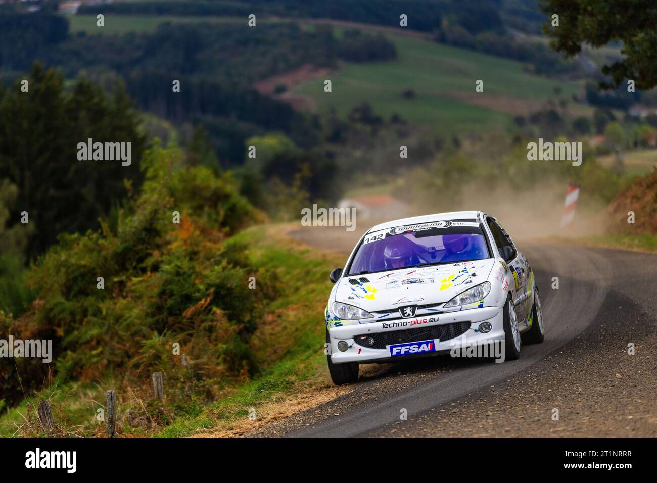 Ambert, France. 14th Oct, 2023. 142 GENELLE Alexis, LECLERC Edouard, Peugeot 206 RC A7, action during the Finale de la Coupe de France des Rallyes Ambert 2023, from October 12 au 14, 2023 in Ambert, France - Photo Damien Saulnier/DPPI Credit: DPPI Media/Alamy Live News Stock Photo