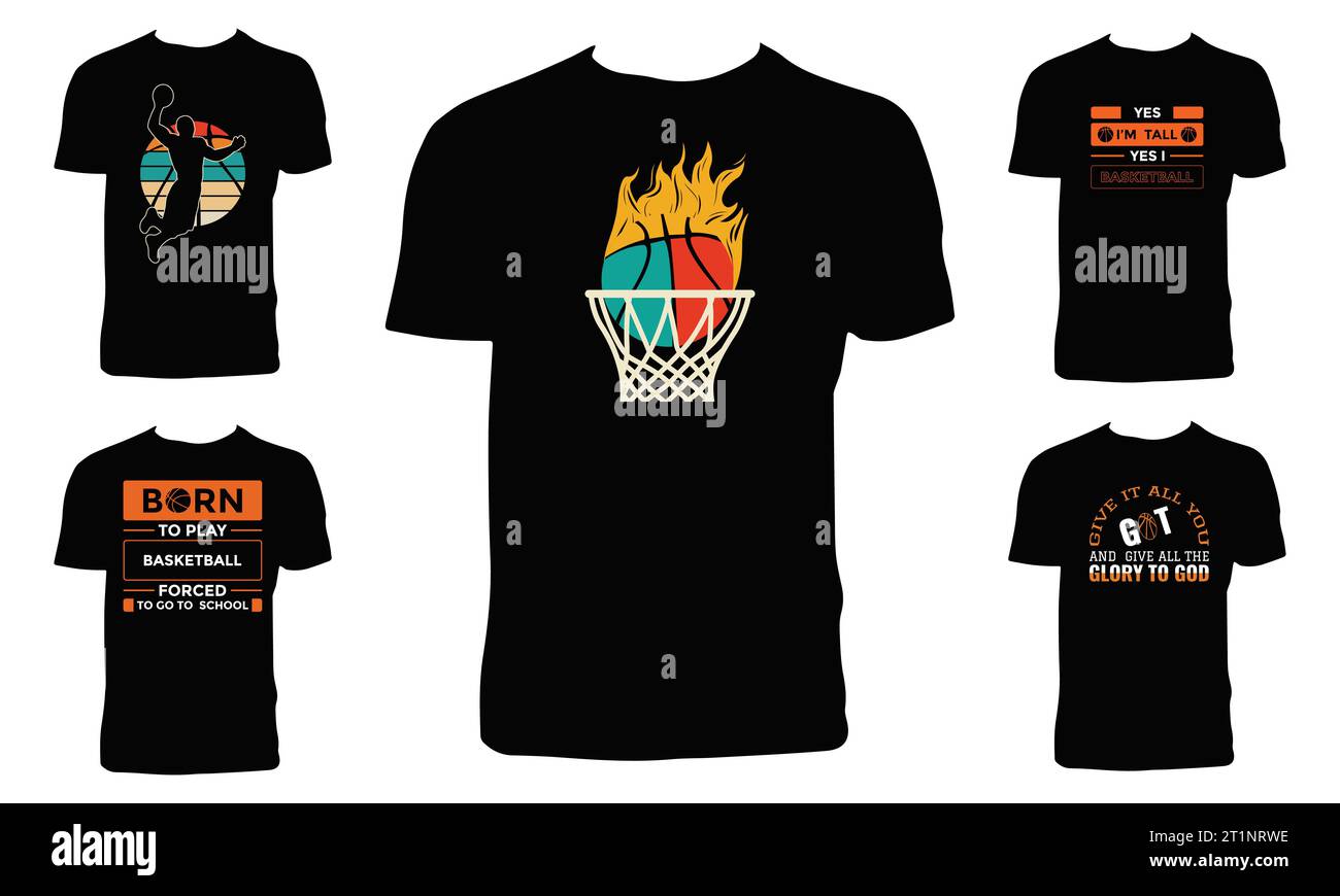 Basketball Sport vector T Shirt Design Bundle Stock Vector Image & Art