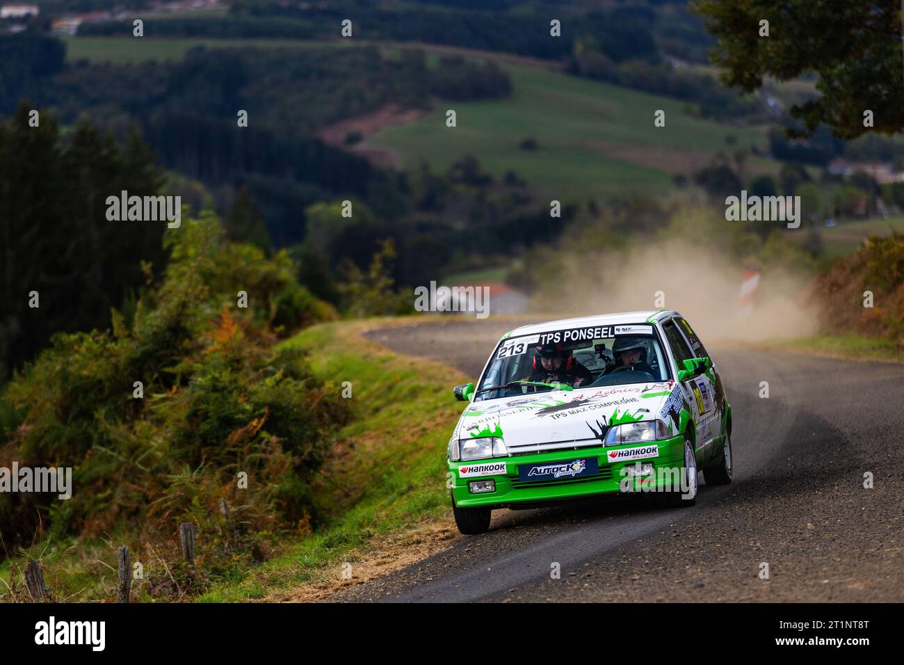 Ambert, France. 14th Oct, 2023. 213 LAUWERIERE Noel, DELBECQ Anthony, Citroën AX GTI N1, action during the Finale de la Coupe de France des Rallyes Ambert 2023, from October 12 au 14, 2023 in Ambert, France - Photo Damien Saulnier/DPPI Credit: DPPI Media/Alamy Live News Stock Photo