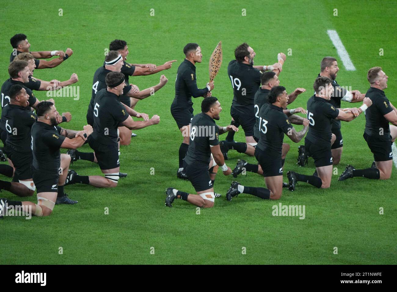 Haka of New Zealand, Kapa o Pango during the World Cup 2023, Quarterfinal rugby union match