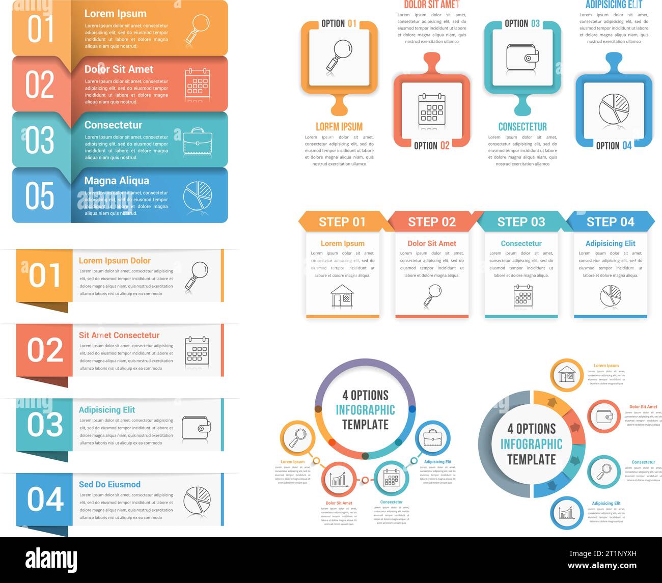 Four steps infographic templates, can be used as process, options, workflow, vector eps10 illustration Stock Vector