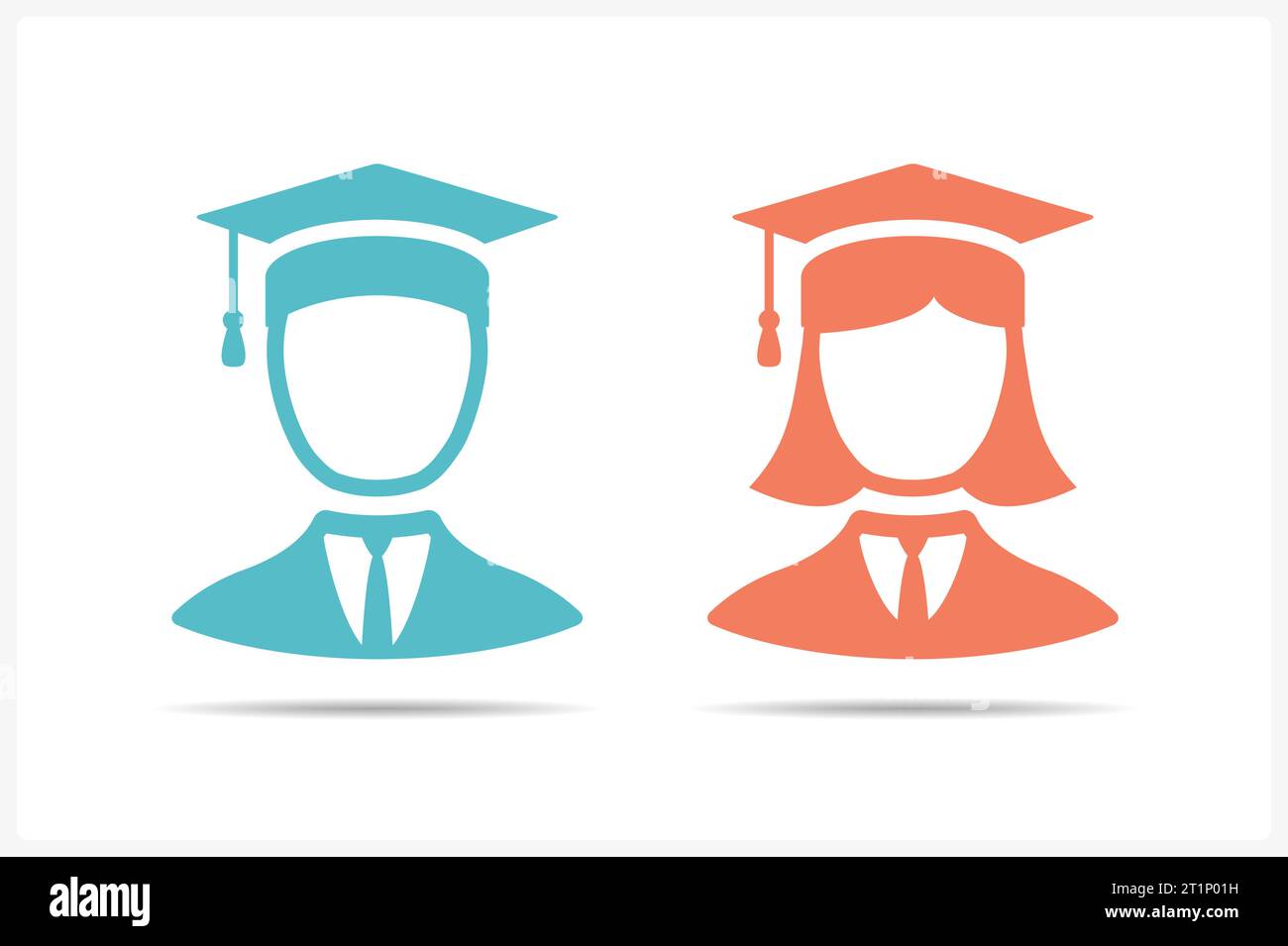 Students icons in graduation cap, man and woman icons, vector eps10 ...