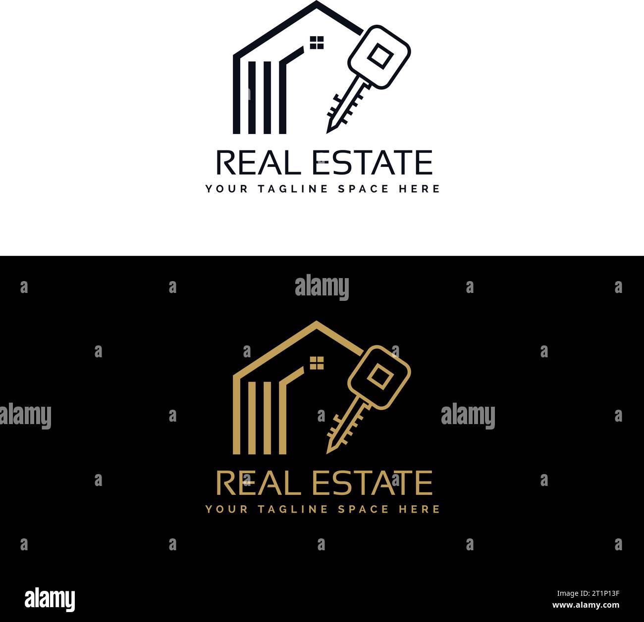 Real estate logo design. Luxury real estate gold color logo template
