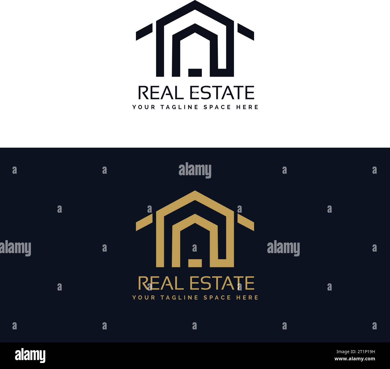 Real estate logo design. Luxury real estate gold color logo template