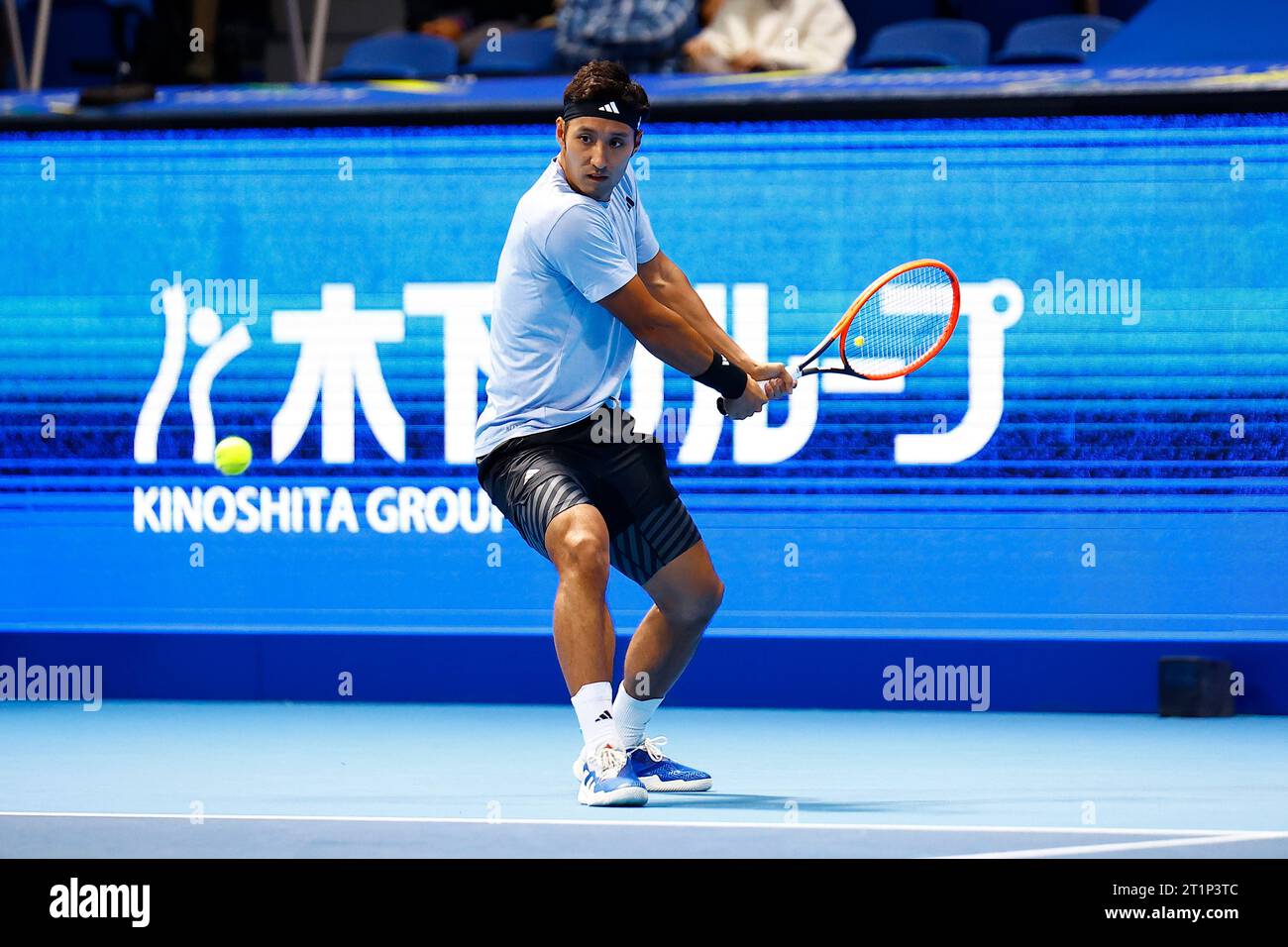 Tokyo, Japan. 15th Oct, 2023. Yasutaka UCHIYAMA (JPN) hits a return