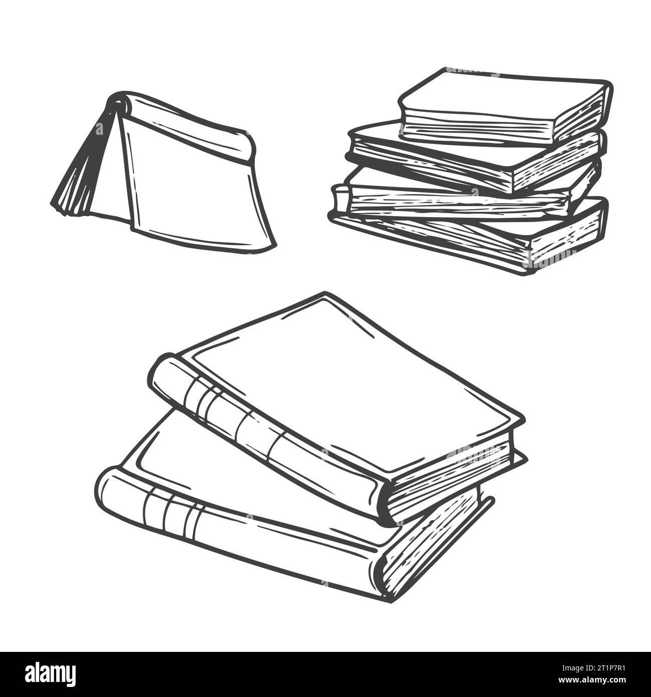 Set of books doodles in vector Stock Vector