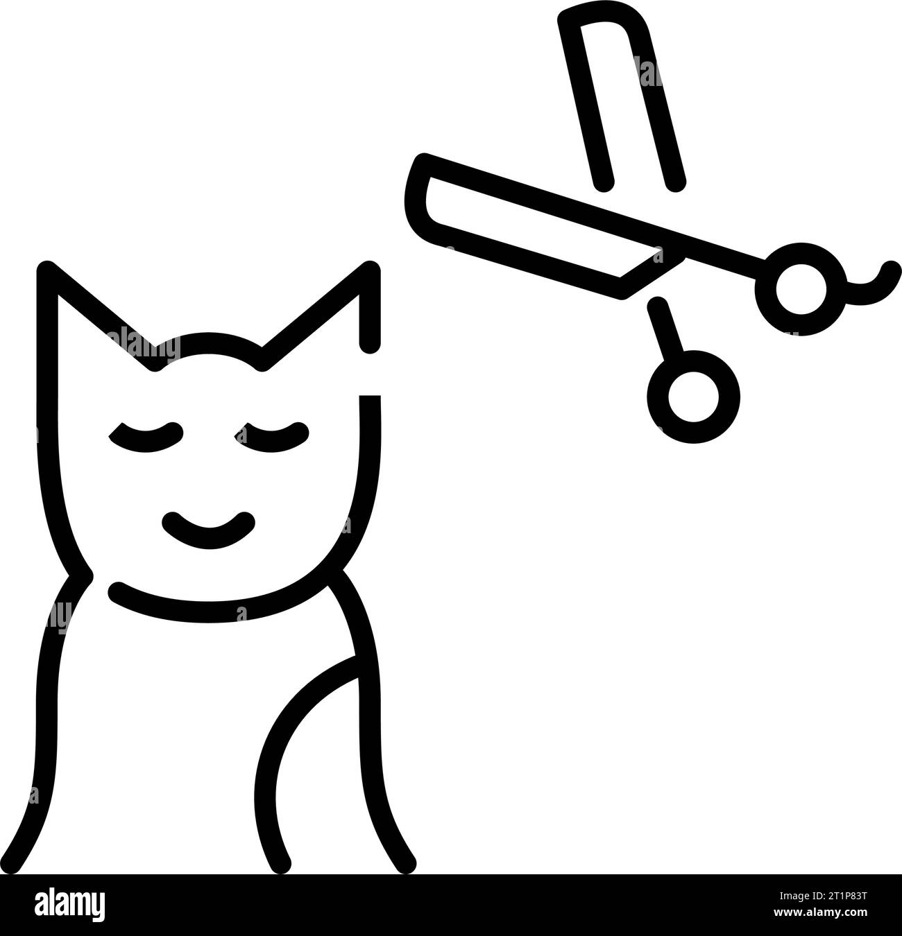 Professional dog grooming salon sign Black and White Stock Photos