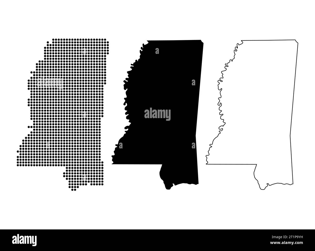 Set of Mississippi map united - Set Of Mississippi Map United States Of America Flat Concept Icon Vector Illustration 2T1P9YH