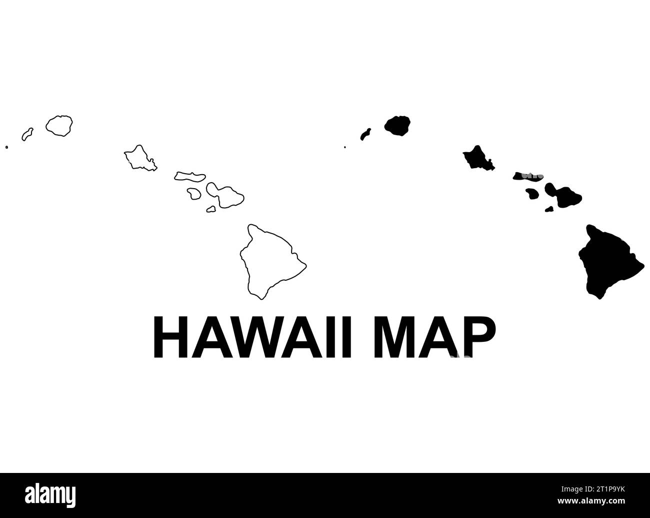 Set of Hawaii map, united states of america. Flat concept icon symbol vector illustration . Stock Vector