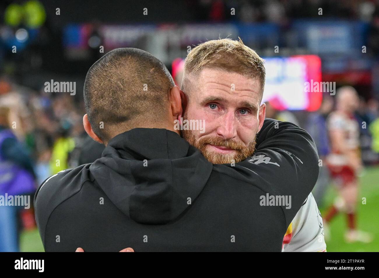 Sam Tomkins #29 of Catalans Dragons at full time of the Betfred Super League Grand Final match Wigan Warriors vs Catalans Dragons at Old Trafford, Manchester, United Kingdom, 14th October 2023 (Photo by Craig Cresswell/News Images) Stock Photo