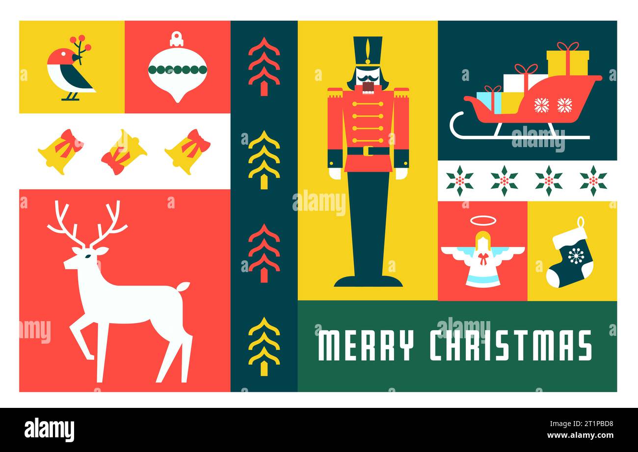 Simple Christmas background, elegant Flat design minimalist style