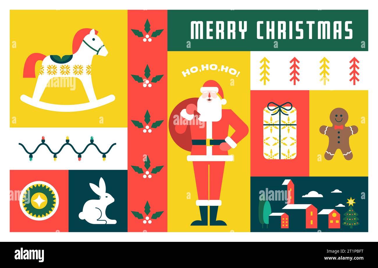 Simple Christmas background, elegant Flat design minimalist style