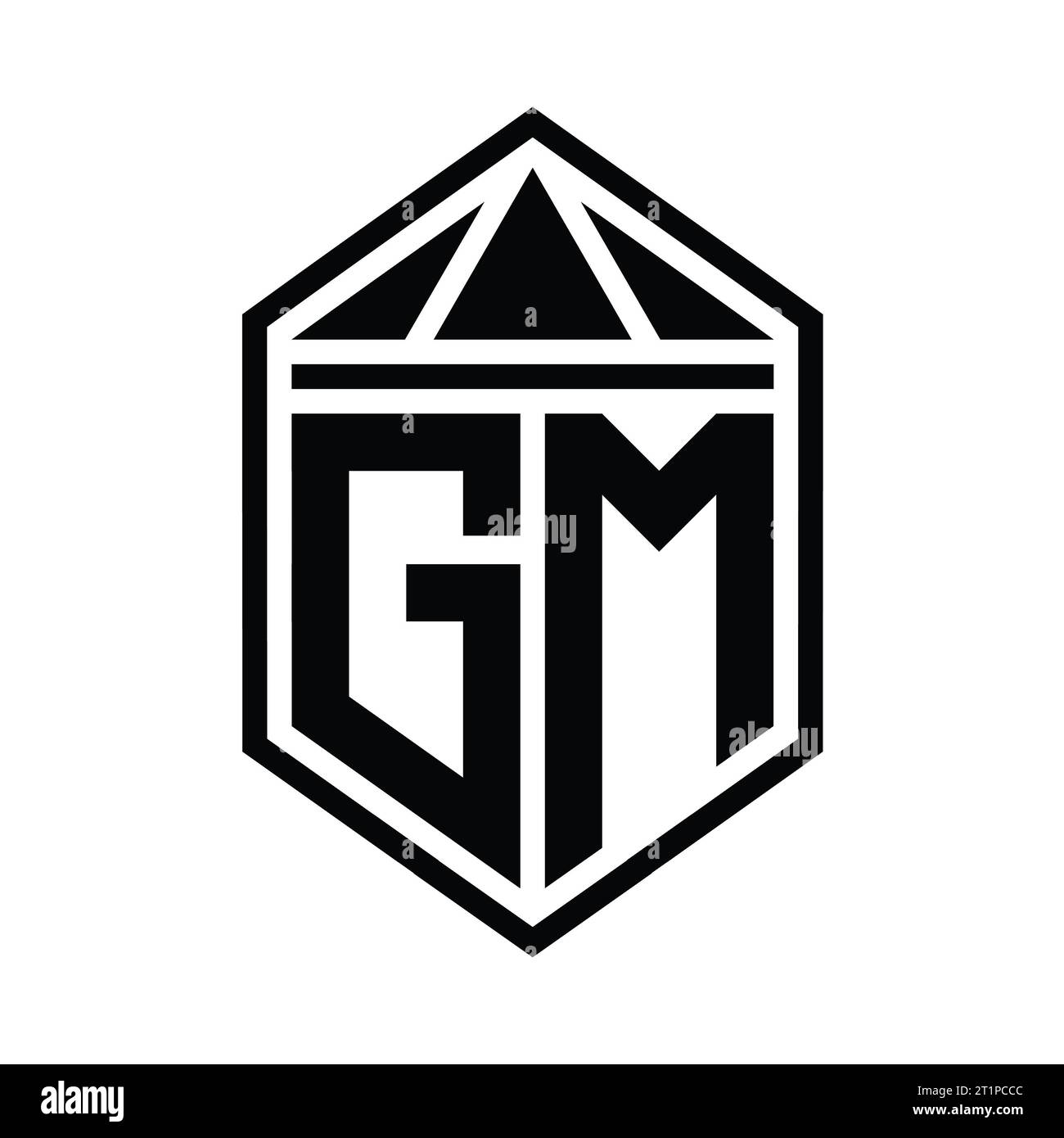 Gm monogram logo with crown shape luxury style Vector Image