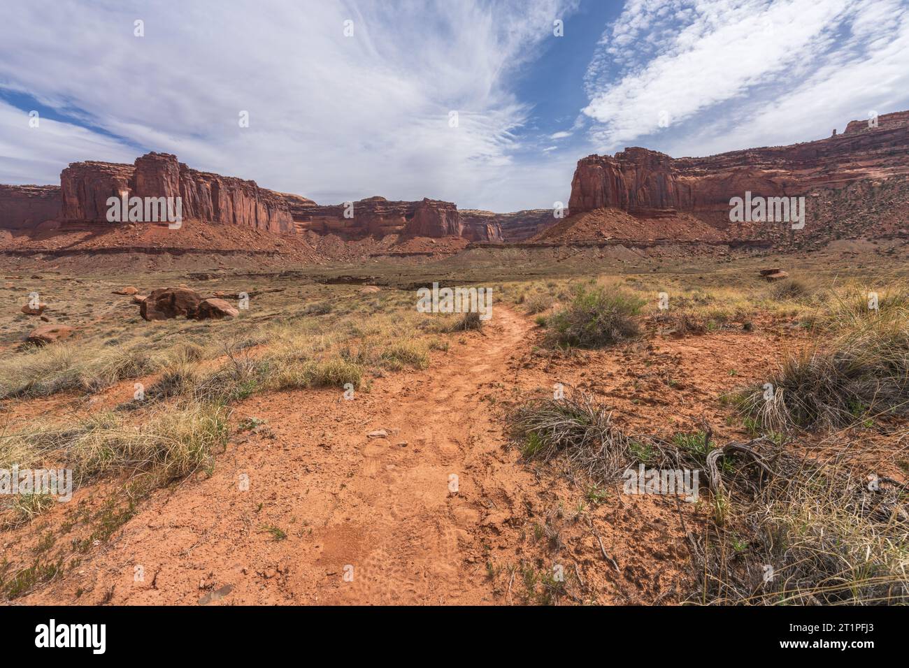 hiking the alcove spring trail in canyonlands national park, usa Stock ...