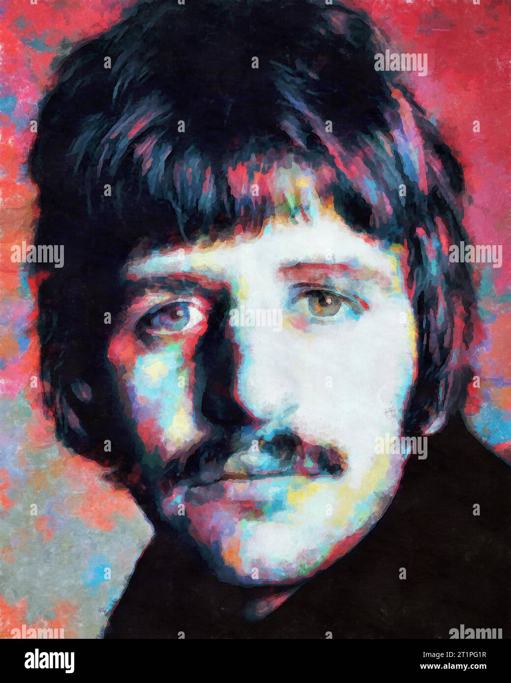 Illustrations Portrait Ringo Starr, British musician, songwriter, actor. Stock Photo