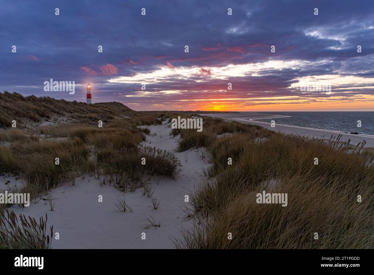 Ellenbogen Beach on the Island Sylt at Sunset Stock Photo