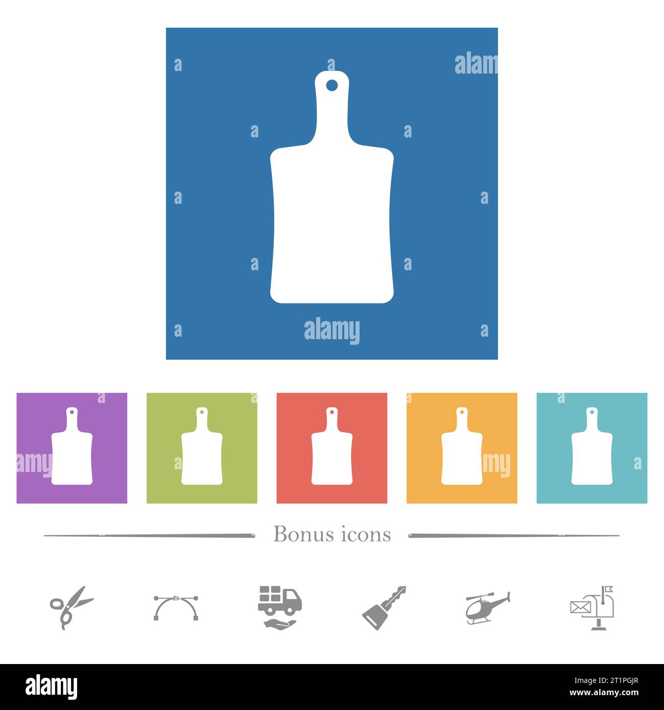 Cutting board solid flat white icons in square backgrounds. 6 bonus ...