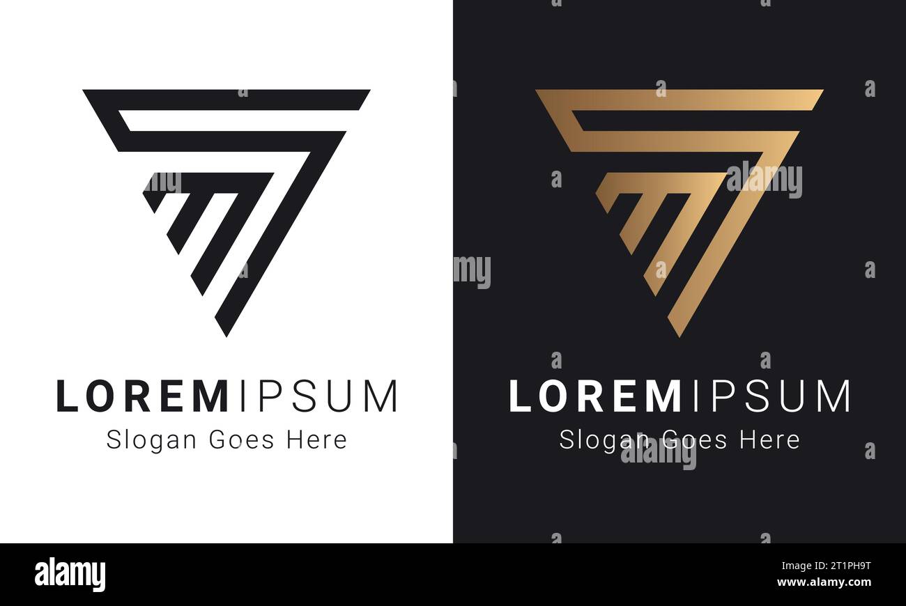 Luxury Initial SM or MS Monogram Text Letter Logo Design Stock Vector ...