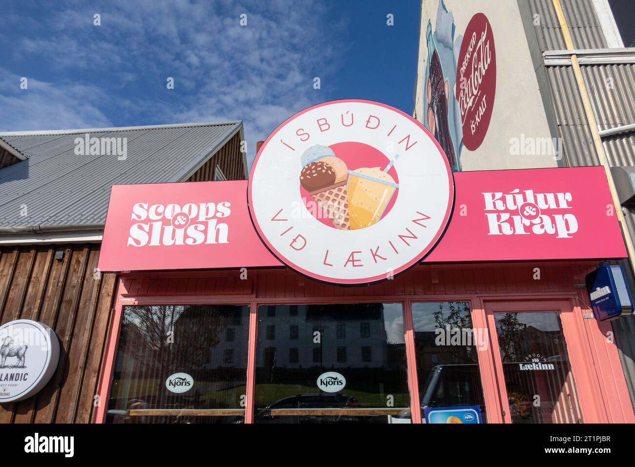 Scoops And Slush Ice Cream Shop Isbudin Vid Laekinn Reykjavik Iceland