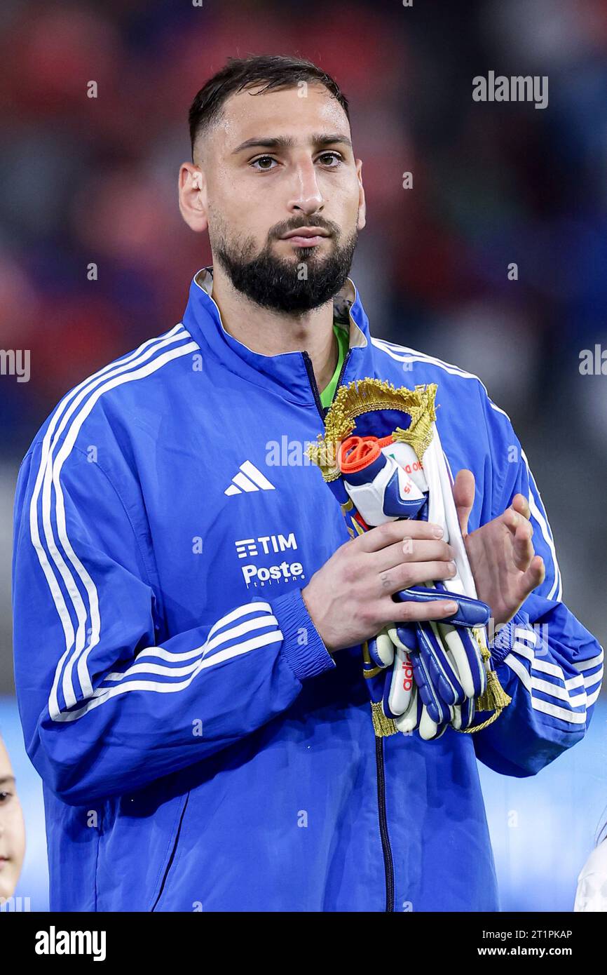 Italian's goalkeeper Gianluigi Donnarumma looks during the Euro 2024