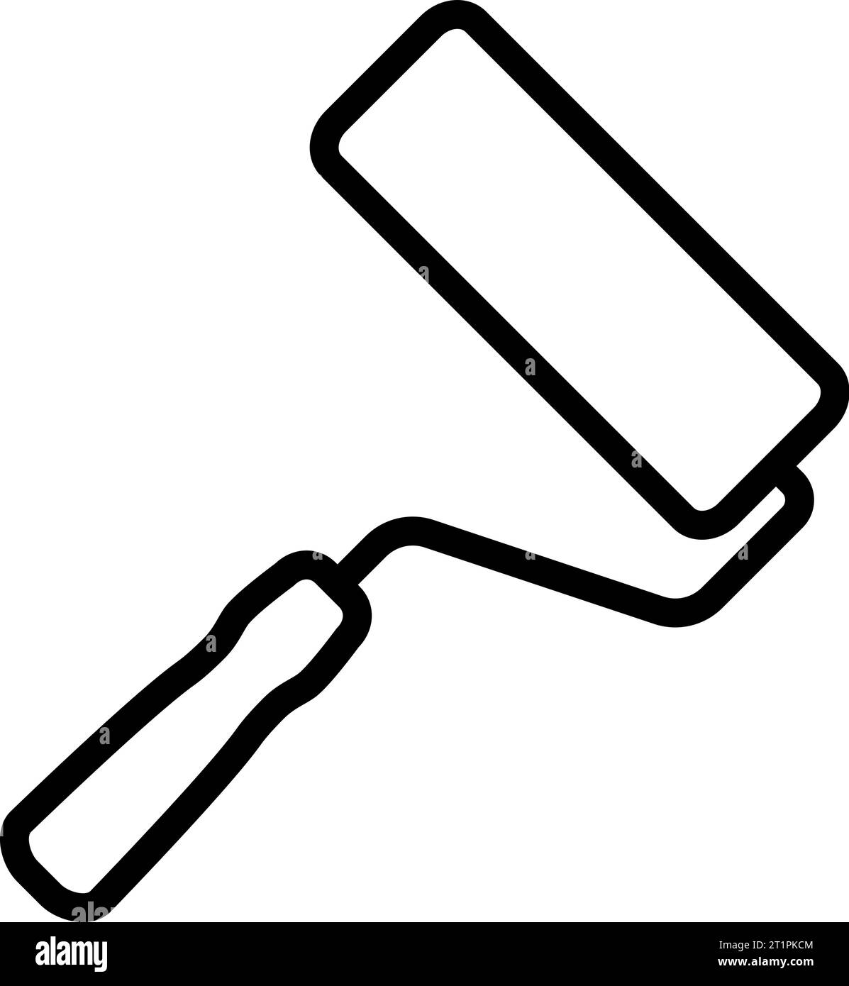 Linear icon of paint roller as a simple icon for web design Stock