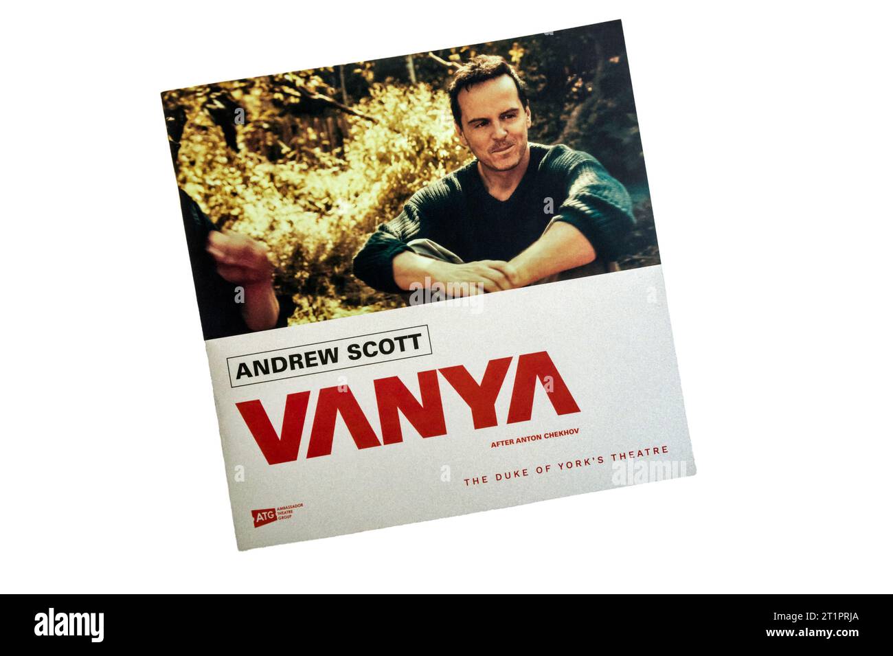 Theatre programme for Andrew Scott in Vanya, a 2023 one-man version of Uncle Vanya by Anton Chekhov. Stock Photo