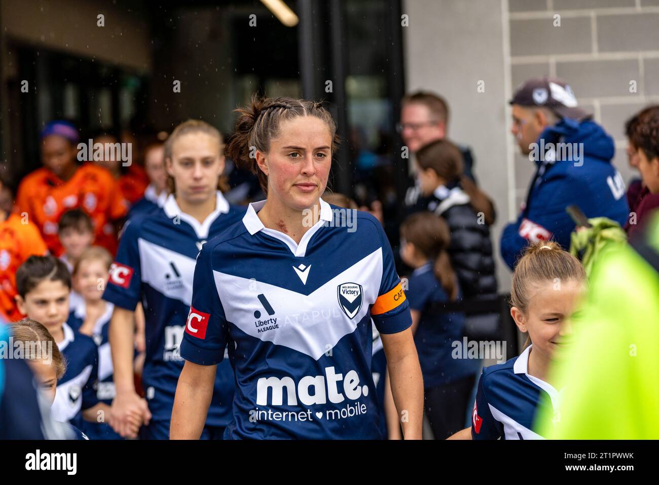 Bundoora, Australia. 15 October, 2023. Melbourne Victory takes on Brisbane Roar in the opening round of the Liberty A-League Women at the Home of the Matildas in Bundoora. Credit: James Forrester/Alamy Live News Stock Photo
