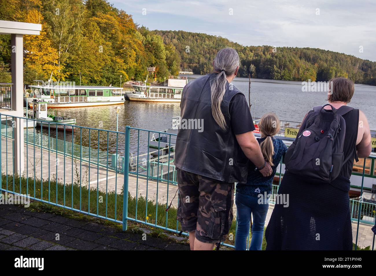 Der Hafen der Talsperre Kriebstein. Die Talsperre ist eine der