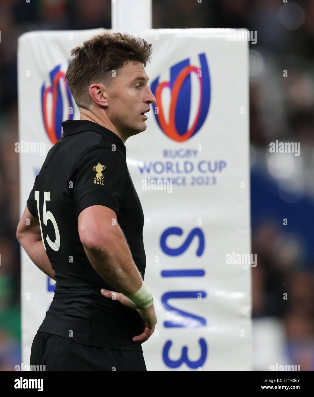 Paris, France. 15th Oct, 2023. Quarterfinal between Ireland and New Zealand of the Rugby World Cup 2023 in France ( Credit: Mickael Chavet/Alamy Live News Stock Photo