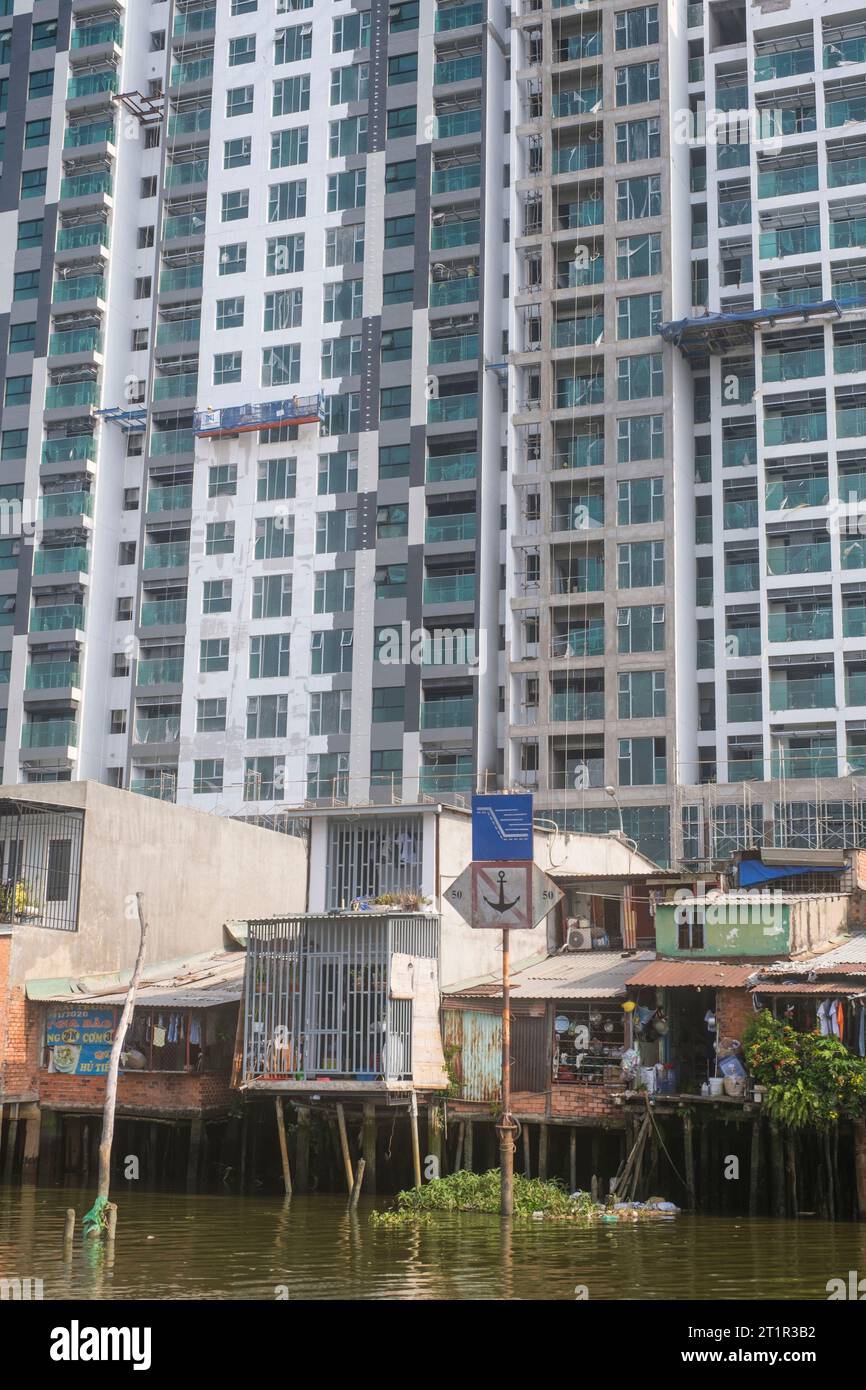 Ho Chi Minh, Vietnam. Juxtaposition of Highrise Apartment Buildings