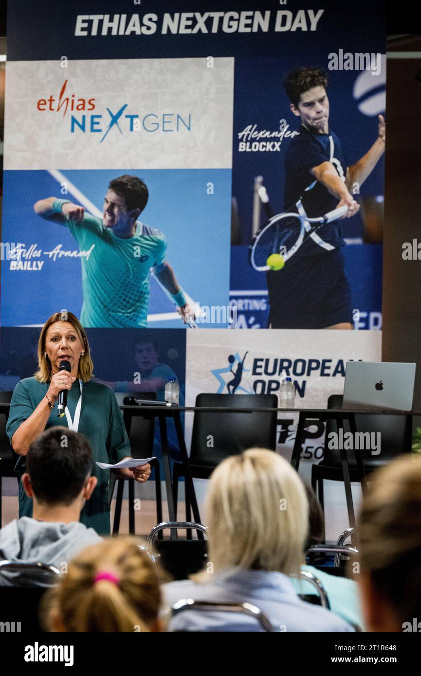 Antwerp, Belgium. 15th Oct, 2023. Sabine Appelmans pictured during the