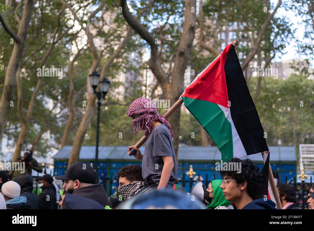Thousands of Palestinians protest in the streets of New York City, NY