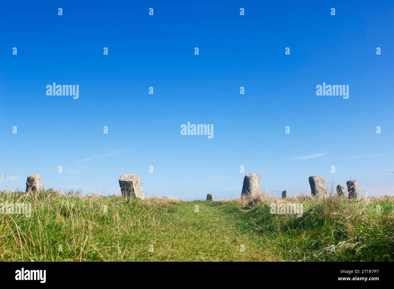 Merry Maidens, an ancient Cornish stone circle - John Gollop Stock Photo