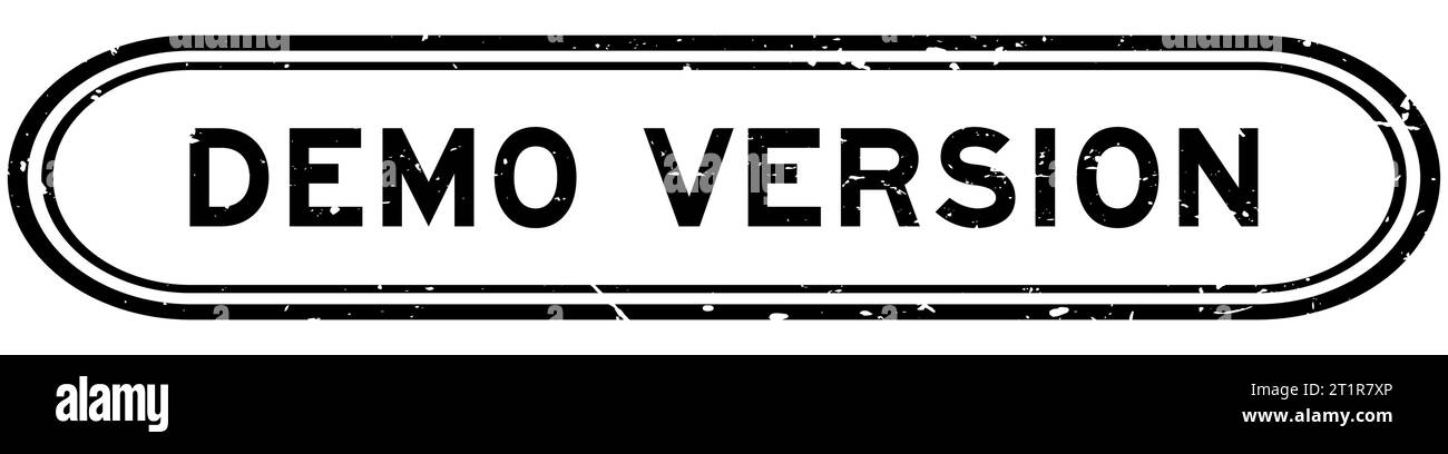 Grunge black demo version word rubber seal stamp on white background Stock Vector