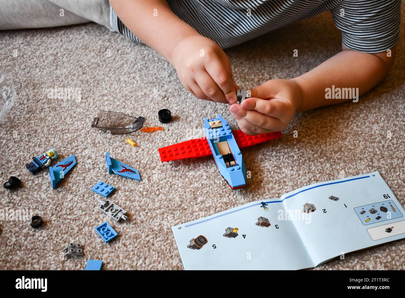 lego with hands Stock Photo