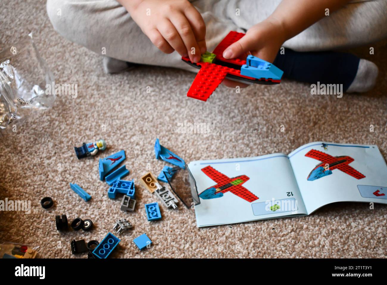 lego with hands Stock Photo