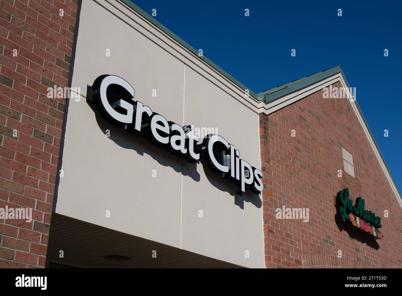Exterior of a Great Clips hair salon Stock Photo