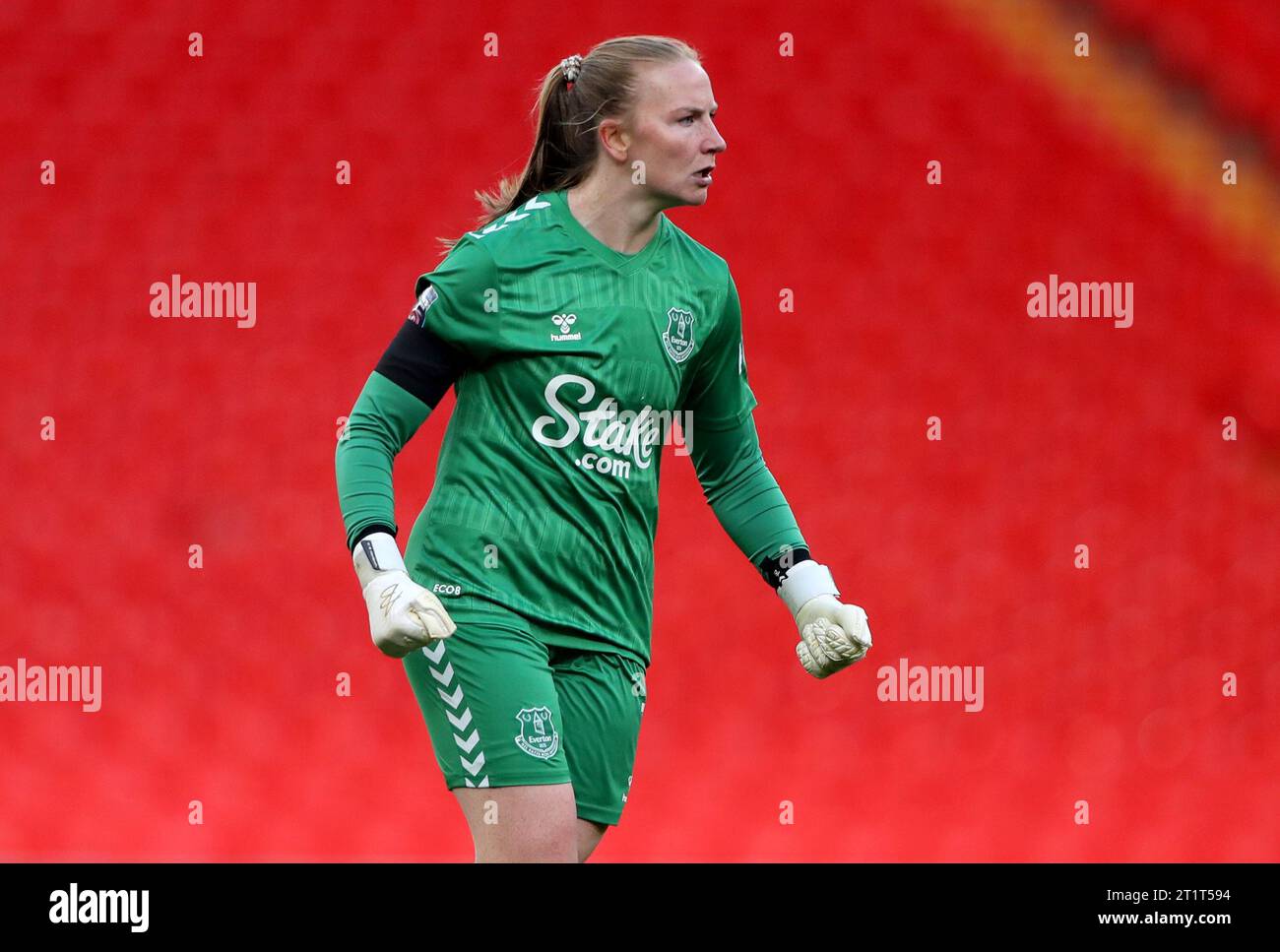 Everton goalkeeper Courtney Brosnan celebrates following their sides