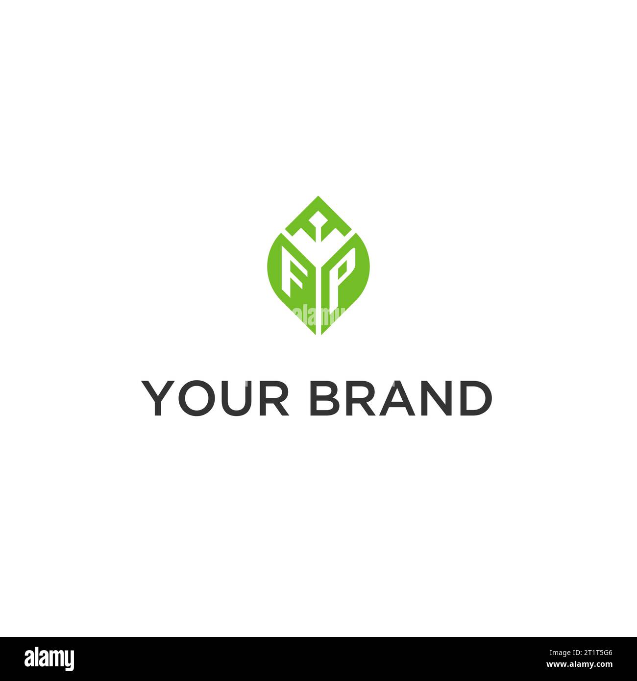 FP monogram with leaf logo design ideas, creative initial letter logo ...