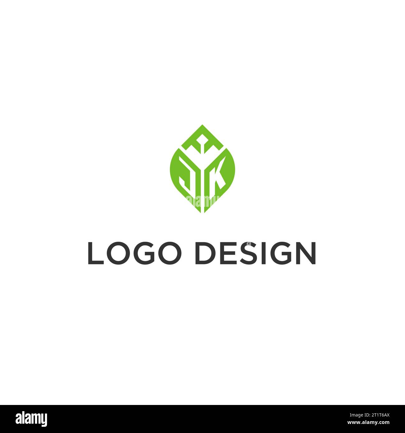 JK monogram with leaf logo design ideas, creative initial letter logo ...