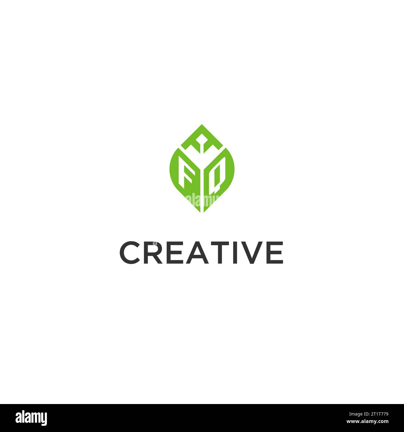 FQ monogram with leaf logo design ideas, creative initial letter logo ...