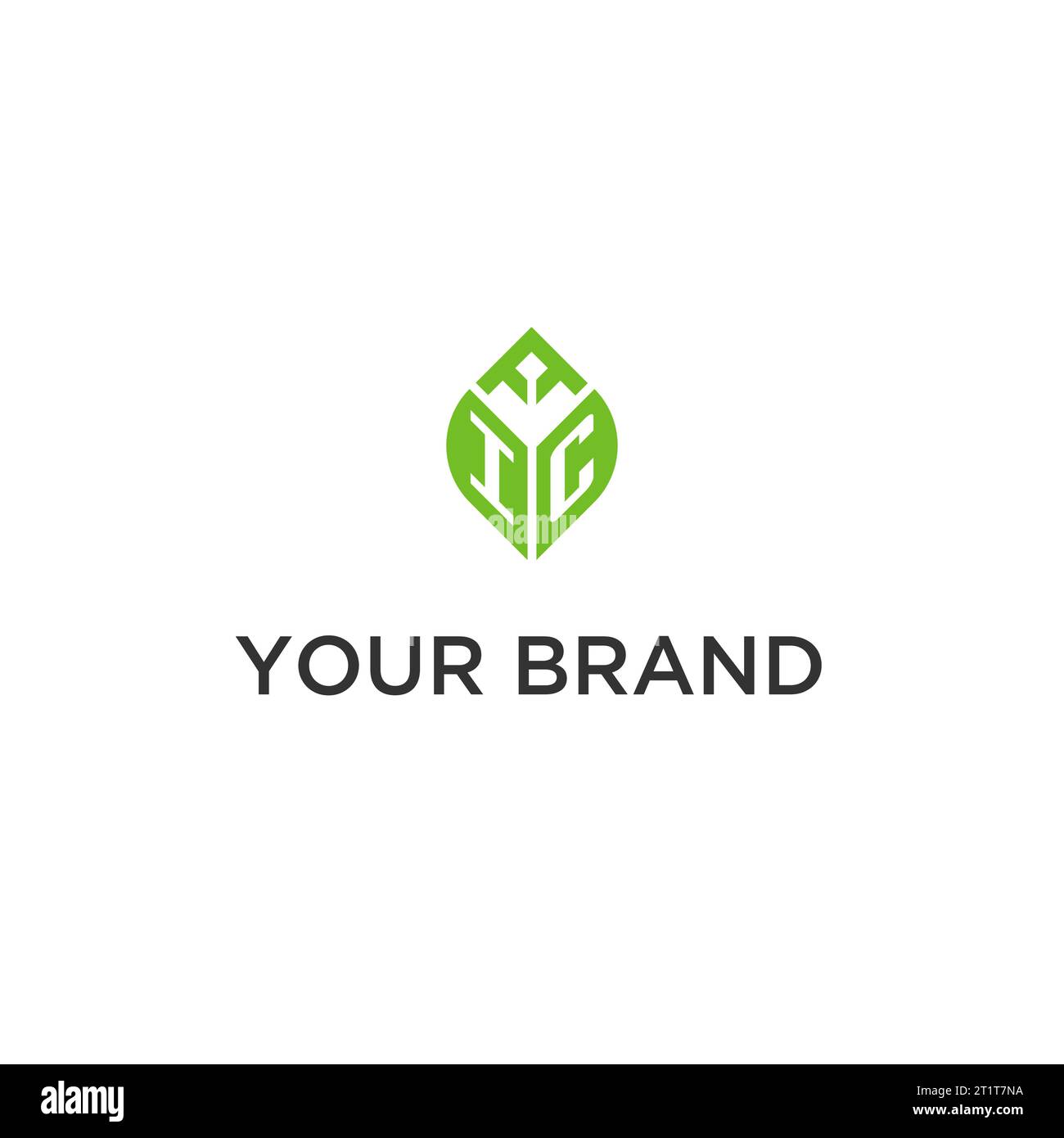 IC monogram with leaf logo design ideas, creative initial letter logo ...
