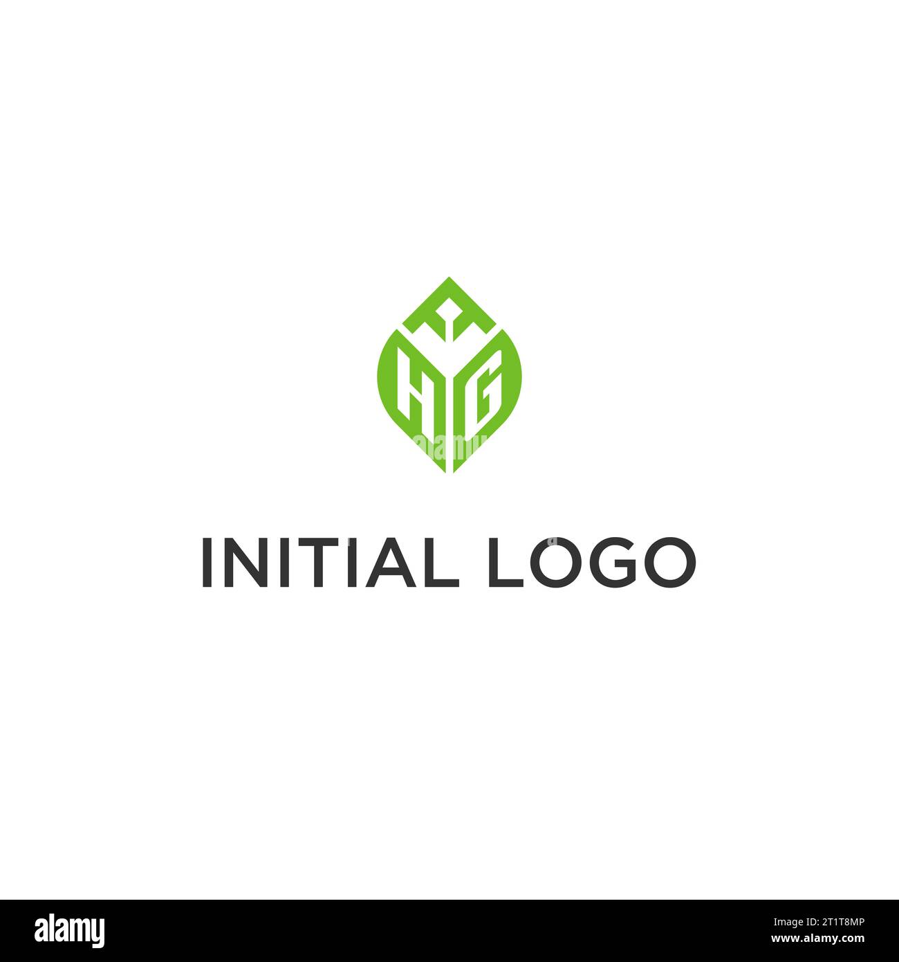 HG monogram with leaf logo design ideas, creative initial letter logo ...